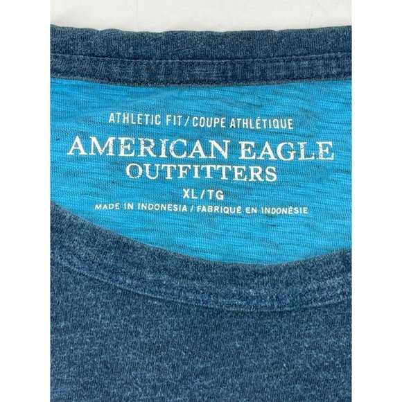 American Eagle Men's Long Sleeve Athletic Fit Blue Long Sleeve Tee T Shirt XL - Picture 5 of 10